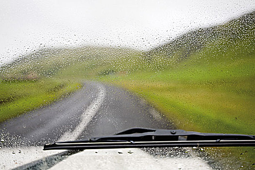 道路,乡村,湿,汽车,挡风玻璃