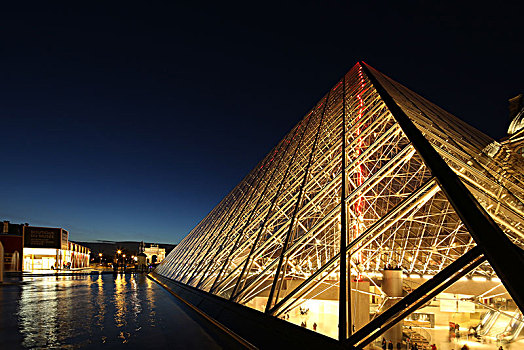 罗浮宫金字塔夜景