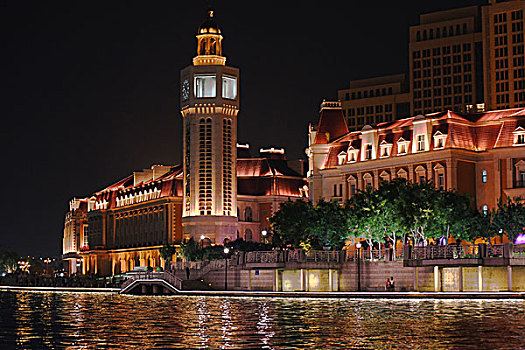 天津海河夜景