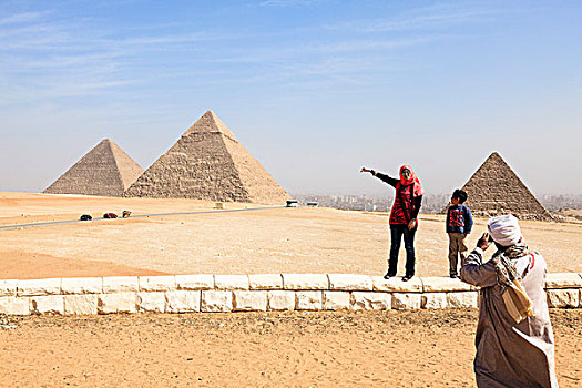旅游,正面,吉萨金字塔,埃及