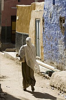 街头生活,努比亚村落,象岛,阿斯旺,尼罗河流域,埃及,非洲