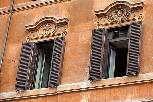老,窗户,西班牙,罗马