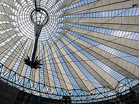 波兹坦广场,索尼中心,透明,屋顶,柏林,德国