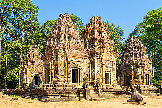 庙宇,遗址,世界遗产,收获,省,柬埔寨,亚洲
