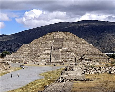 金字塔,月亮,特奥蒂瓦坎,阿芝台克,文明,靠近,墨西哥城,墨西哥,中美洲