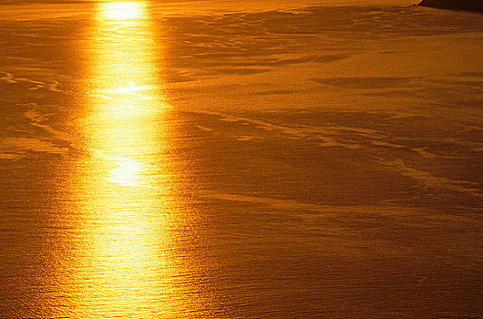 金色,晚间,阳光,反射,太平洋,海洋,俯视,峡岛国家公园,加利福尼亚