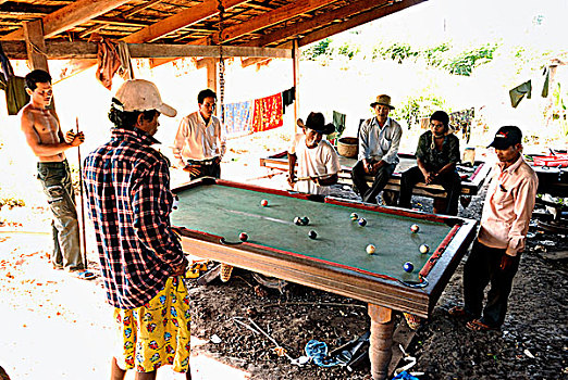 柬埔寨,省,男人,玩,台球