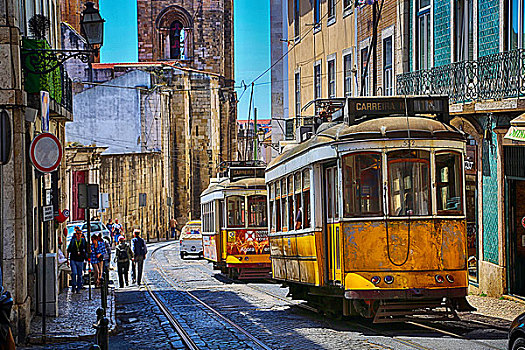葡萄牙里斯本城市电车
