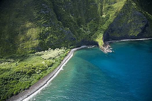夏威夷,莫洛凯岛,北岸,悬崖,岸边