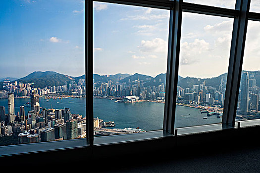 香港大厦,玻璃幕墙与城市风光