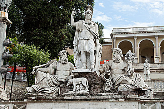 罗马,雕塑,喷泉,波波罗广场