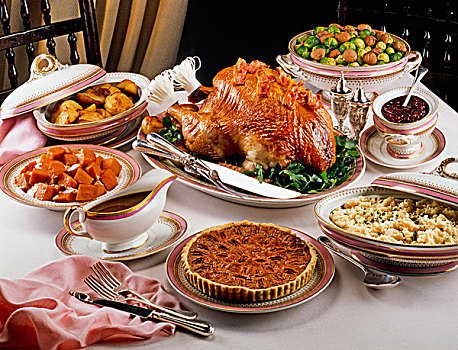 传统,感恩节,晚餐,美国