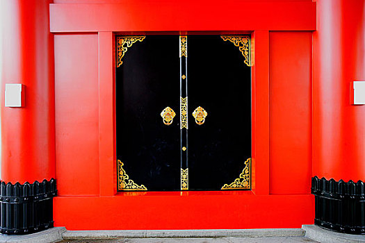 东京浅草寺,雷门,旁边的门
