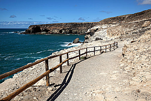 小路,悬崖,后面,加纳利群岛,西班牙,欧洲