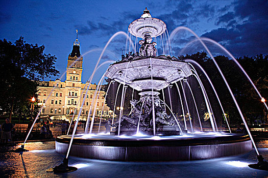 加拿大,魁北克,城市,议会,喷泉