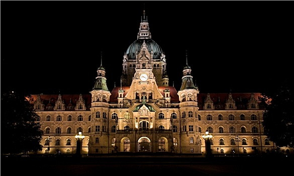 市政厅,汉诺威,夜晚