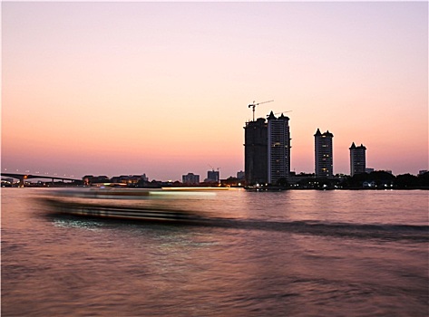 日落,湄南河
