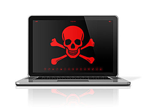 笔记本电脑,海盗,象征,显示屏,黑客,概念