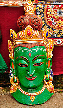 彩色,文化,面具,神,魔鬼,尼泊尔