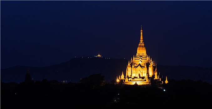 庙宇,黎明,缅甸