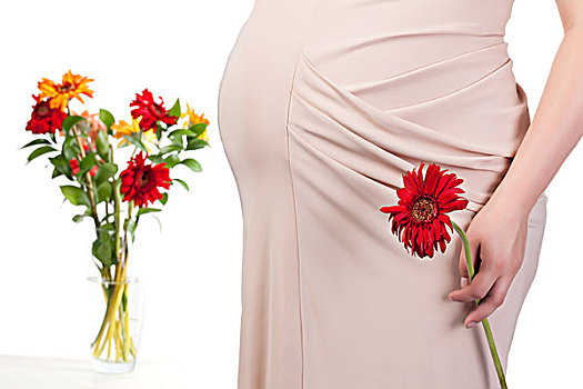 孕妇,花