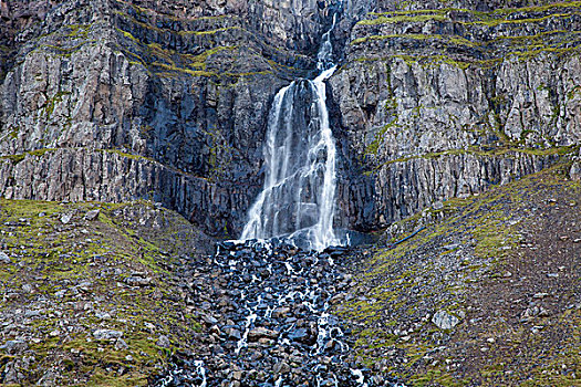 瀑布,悬崖,西部,峡湾,冰岛