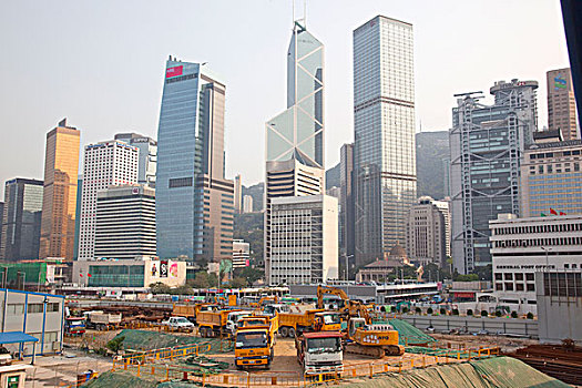 工地,中心,香港