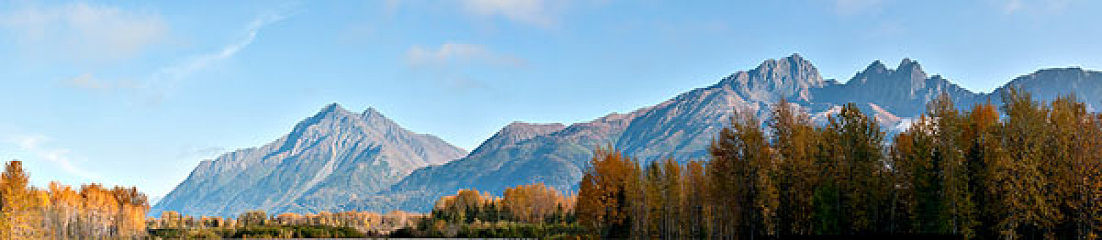 景色,河谷,顶峰,相似,楚加奇山,阿拉斯加,秋天