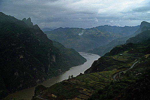 中国,长江,峡谷,俯视