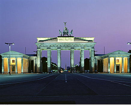 勃兰登堡门,黄昏,柏林,德国