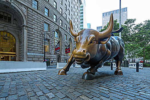 美国纽约华尔街的地标--铜牛