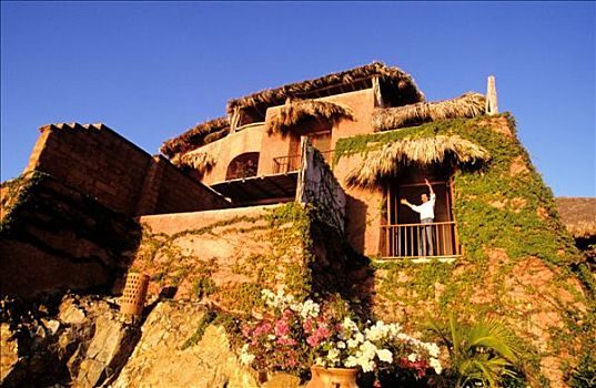 墨西哥,格雷罗州,乡村,酒店,栖息,悬崖