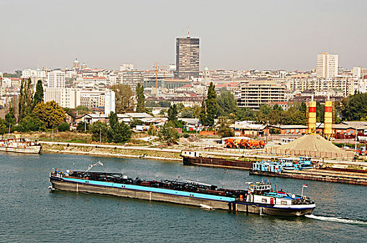 塞尔维亚,贝尔格莱德,城镇,河,建筑,背景
