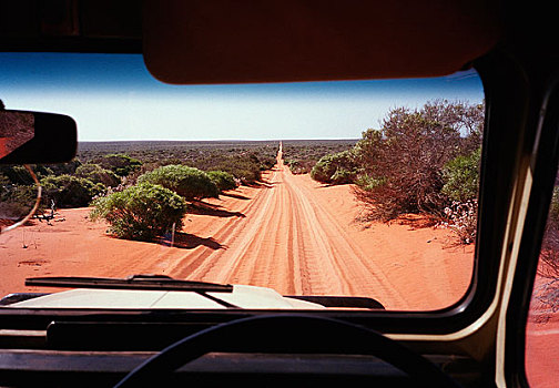 沙漠公路,挡风玻璃,越野车辆