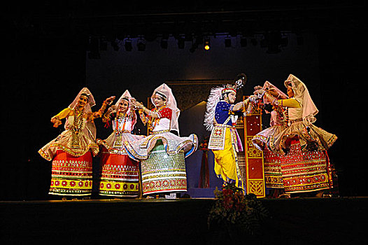 孟加拉,舞者,表演,跳舞,节日,达卡,首都,六月,2006年