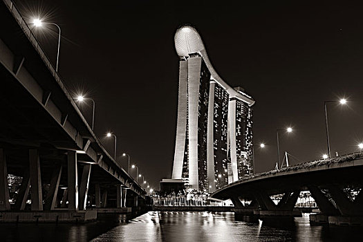 新加坡,码头,湾,沙,酒店,特写,夜晚,四月,奢华,建筑,费用,地标