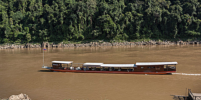 游船,湄公河,琅勃拉邦,老挝