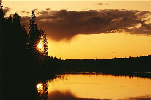 悬挂,心形,湖,国家公园,萨斯喀彻温,加拿大