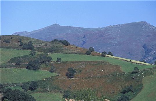 法国,阿基坦,薪水,巴斯克,山景