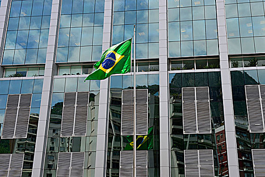 巴西国旗,建筑,里约热内卢,巴西,南美