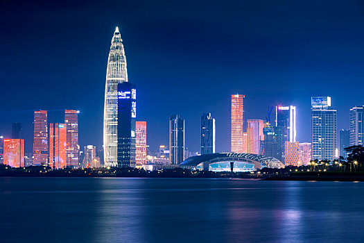 中国广东深圳湾都市夜景