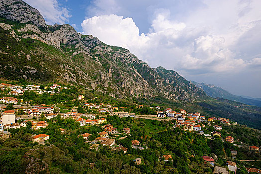 山,风景,要塞,阿尔巴尼亚,欧洲
