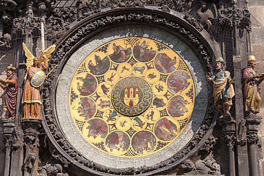 布拉格,天文钟,日历,老市政厅,捷克共和国
