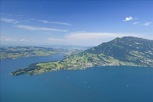 山,琉森湖,中心,瑞士,欧洲