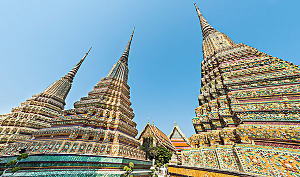 三个,契迪,寺院,庙宇,曼谷,泰国,亚洲