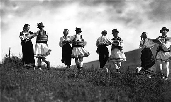 伴侣,传统服饰,跳舞,摩尔达维亚,东北方,罗马尼亚