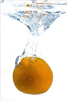 橙色,落下,水