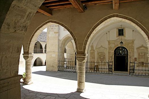 回廊,教堂,塞浦路斯,欧洲