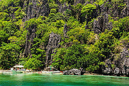 岩石,地层出露,群岛,巴拉望岛,菲律宾