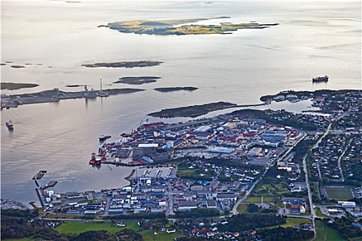 港口,风景,俯视,挪威